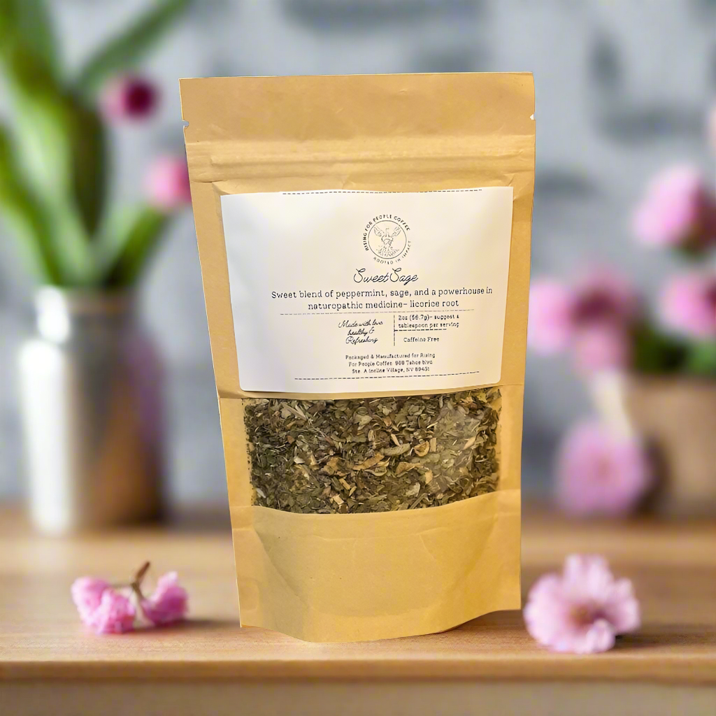 Specialty sweet sage tea by rising for people coffee co, Latte,
Cappuccino,
Coffee shop,
Coffee shop near,
Coffee near me,
Roasted coffee,
Speciality coffee,
Green coffee,
Black coffee,
Espresso machine,
French press,
Espresso,
Takeout coffee near