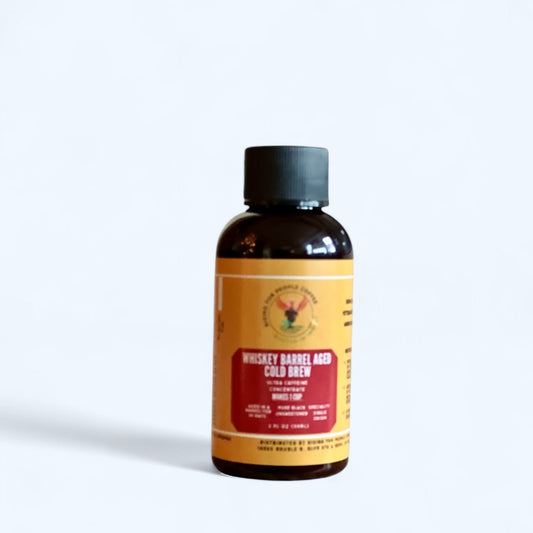 2oz Travel Whiskey barrel cold brew concentrate coffee - Rising For People Coffee Co.CoffeeRising For People Coffee Co.Rising For People Coffee Co.Rising for People Coffee concentrate bottle— 2oz Travel Aged Whiskey Barrel Cold Brew Concentrate