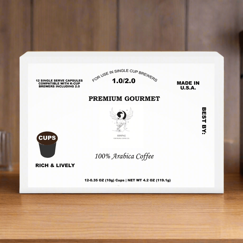 60 Pack Single Serve Coffee Pods - Rising For People Coffee Co.CoffeeRising For People Coffee Co.Rising For People Coffee Co.VARBLEND - 60PACKRising for People Coffee Co. 60 Pack Single Serve Coffee Capsules—Arabica coffee, Latte, Cappuccino, Coffee shop, Coffee shop near, Coffee near me, Roasted coffee, Speciality coffee, Green coffee, Black coffee, Espresso machine, French press, Espresso, Takeout coffee near