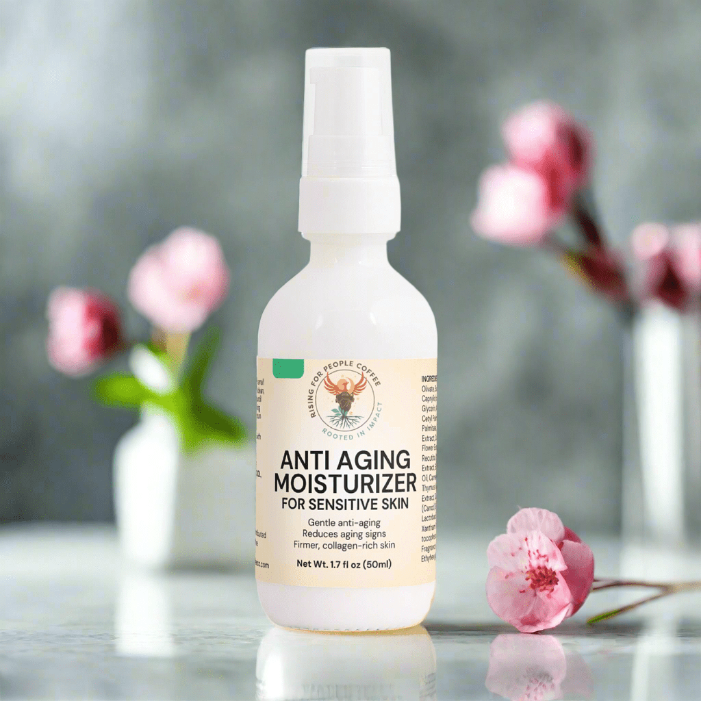 Anti Aging Moisturizer for Sensitive Skin - Rising For People Coffee Co.Personal Care and BeautyRising For People Coffee Co.Rising For People Coffee Co.FMN0ANSERising for people coffee anti aging moisturizer for sensitive skin, Latte, Cappuccino, Coffee shop, Coffee shop near, Coffee near me, Roasted coffee, Speciality coffee, Green coffee, Black coffee, Espresso machine, French press, Espresso, Takeout coffee near