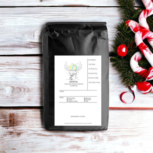 Candy Cane Coffee Roast - Rising For People Coffee Co.CoffeeRising For People Coffee Co.Rising For People Coffee Co.TVARCANDY CANE - ST - NA - 12OZRising For People Coffee bag— Candy Cane