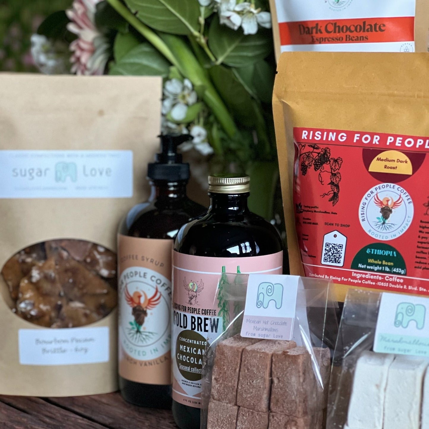 Coffee Tea and Candy Spring Basket - Rising For People Coffee Co.CoffeeRising For People Coffee Co.Rising For People Coffee Co.Coffee Tea and Candy Spring Basket