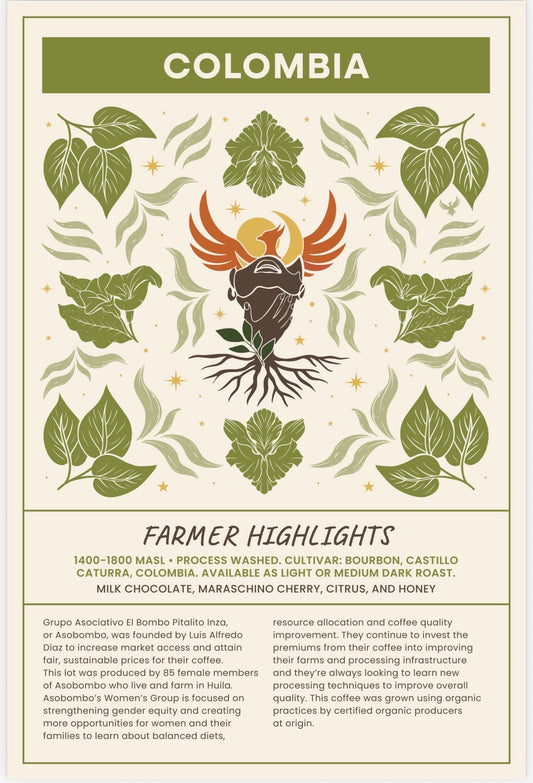 Colombia Coffee - Light Roast ( Women Co - Op) - Rising For People Coffee Co.CoffeeRising For People Coffee Co.Rising For People Coffee Co.93679971Colombia Coffee - Light Roast ( Women Co - Op)