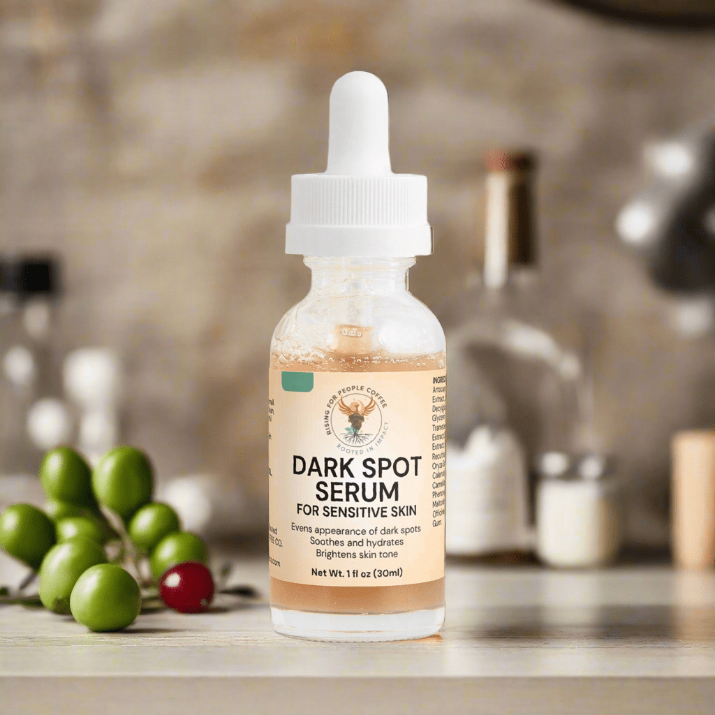 Dark Spot Serum for Sensitive Skin - Rising For People Coffee Co.Personal Care and BeautyRising For People Coffee Co.Rising For People Coffee Co.FMN0DRSERising for people coffee dark spot serum for sensitive skin, Latte, Cappuccino, Coffee shop, Coffee shop near, Coffee near me, Roasted coffee, Speciality coffee, Green coffee, Black coffee, Espresso machine, French press, Espresso, Takeout coffee near