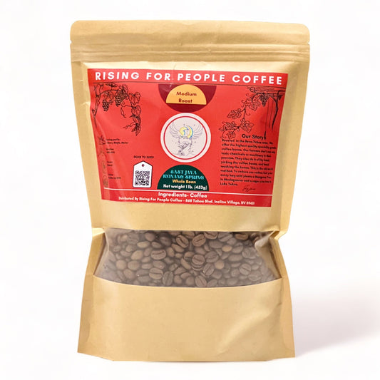 East Java Konang Springs Natural - Rising For People Coffee Co.CoffeeRising For People Coffee Co.Rising For People Coffee Co.Rising for People Coffee bag—East Java Konang Springs Natural, Medium roast, Latte, Cappuccino, Coffee shop, Coffee shop near, Coffee near me, Roasted coffee, Speciality coffee, Green coffee, Black coffee, Espresso machine, French press, Espresso, Takeout coffee near