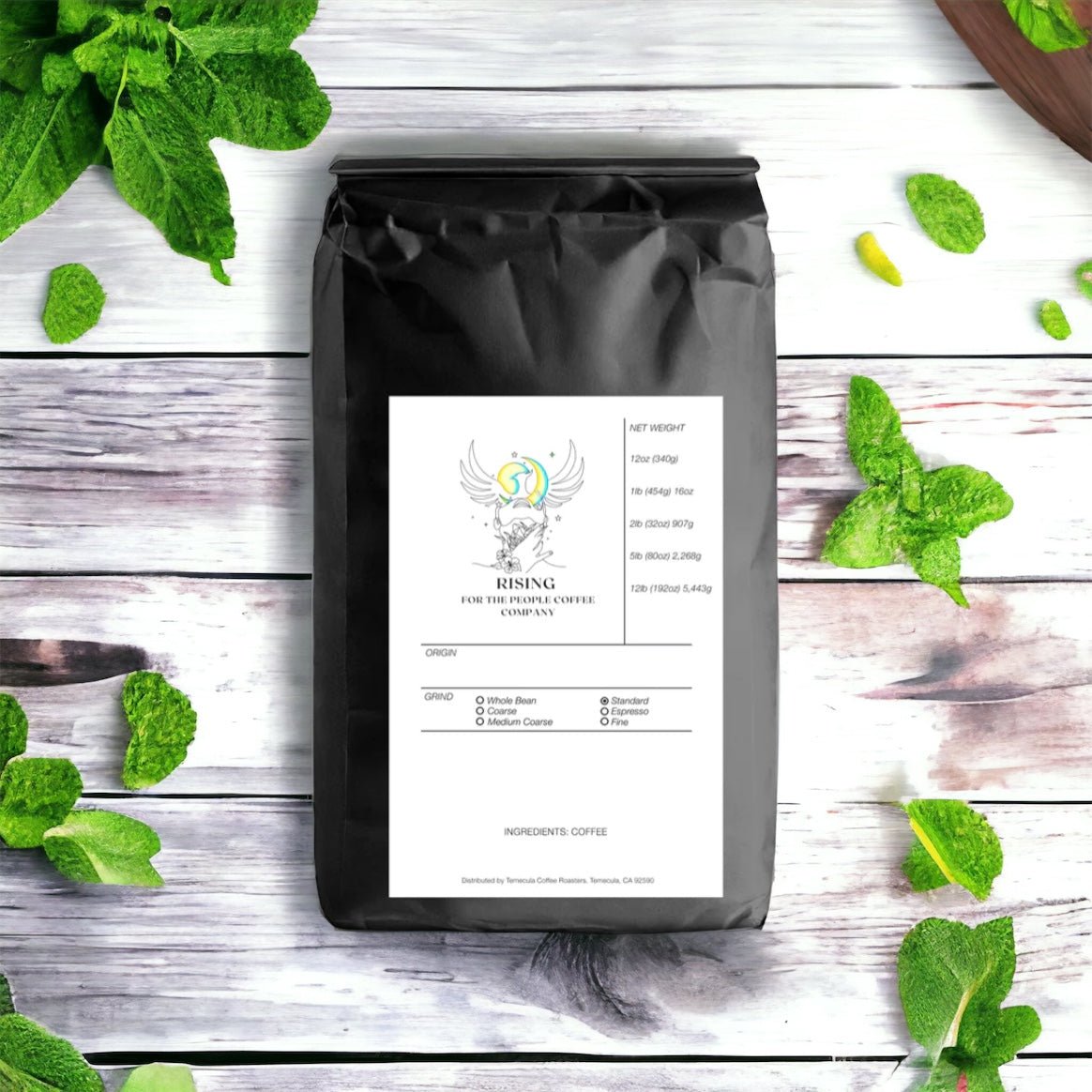 Mint Coffee Roast - Rising For People Coffee Co.CoffeeRising For People Coffee Co.Rising For People Coffee Co.TVARMINT - ST - NA - 12OZRising For People Coffee bag— Mint, Latte, Cappuccino, Coffee shop, Coffee shop near, Coffee near me, Roasted coffee, Speciality coffee, Green coffee, Black coffee, Espresso machine, French press, Espresso, Takeout coffee near