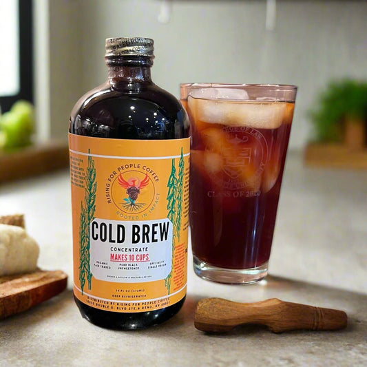 Original Concentrated Cold Brew Coffee - Rising For People Coffee Co.CoffeeRising For People Coffee Co.Rising For People Coffee Co.197644852840Rising for People Coffee cold brew bottle—Organic original concentrated cold brew, made with specialty Ethiopia roasted coffee beans Perfect for lattes, baking, cooking, and baking, Latte, Cappuccino, Coffee shop, Coffee shop near, Coffee near me, Roasted coffee, Speciality coffee, Green coffee, Black coffee, Espresso machine, French press, Espresso, Take