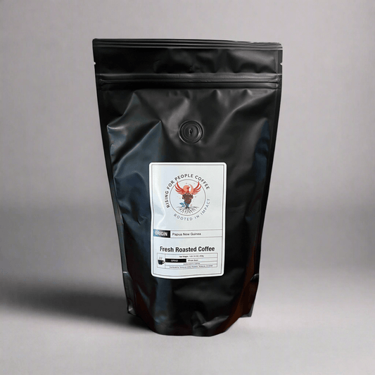 Papua New Guinea Coffee Roast - Rising For People Coffee Co.CoffeeRising For People Coffee Co.Rising For People Coffee Co.TVARPAPUA NEW GUINEA - WH - NA - 1LBRising for people coffee— Papua New Guinea, Speciality Organic Coffee, medium roast