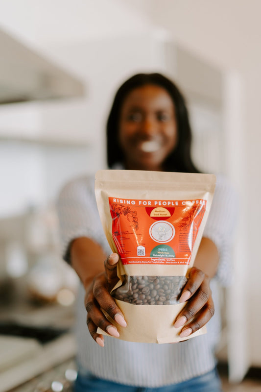 Peru Coffee Roast - Rising For People Coffee Co.CoffeeRising For People Coffee Co.Rising For People Coffee Co.TVARPERU - WH - NA - 1LBRising For People Coffee coffee bagโ Organic Peru, medium - dark roast. perfect organic gourmet coffee for lattes, baking, cooking, culinary use, Reno coffee near me, Latte, Cappuccino, Coffee shop, Coffee shop near, Coffee near me, Roasted coffee, Speciality coffee, Green coffee, Black coffee, Espresso machine, French press, Espresso, Takeout coffee near