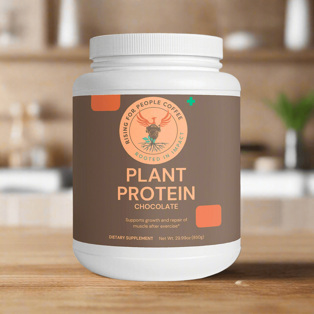 Plant Protein (Chocolate) - Rising For People Coffee Co.Proteins & BlendsRising For People Coffee Co.Rising For People Coffee Co.JTP7PPCHRising for people coffee - organic, toxic free specialty cold brew coffee, perfect for lattes, protein shakes, baking,cooking cocktails , Rising for people coffee organic plant protein, Latte, Cappuccino, Coffee shop, Coffee shop near, Coffee near me, Roasted coffee, Speciality coffee, Green coffee, Black coffee, Espresso machine, French press, Espresso, Takeou