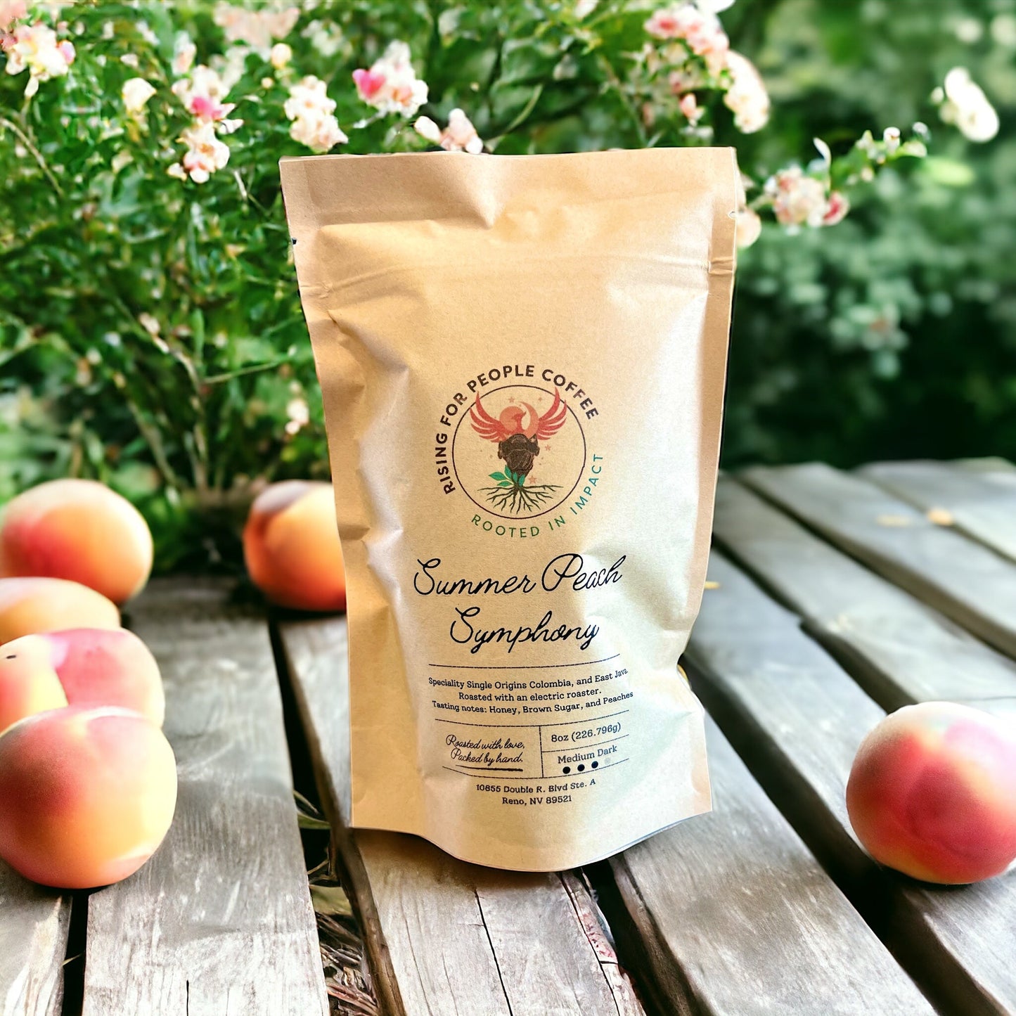 Summer Peach Symphony - Rising For People Coffee Co.Rising For People Coffee Co.Rising For People Coffee Co.Rising for people coffee espresso blend, summer peach symphony