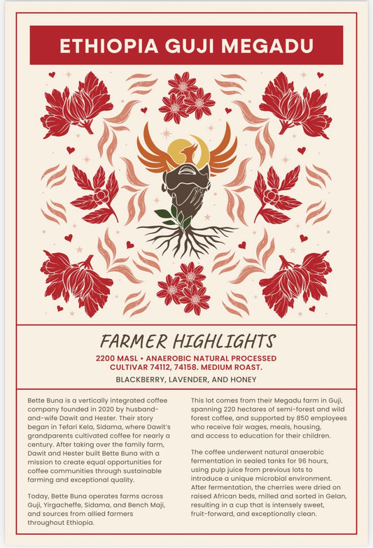 Valentines Edition: Ethiopia Guji Megadu Anaerobic - Medium Roast - Rising For People Coffee Co.CoffeeRising For People Coffee Co.Rising For People Coffee Co.198168438220Valentines Edition: Ethiopia Guji Megadu Anaerobic - Medium Roast