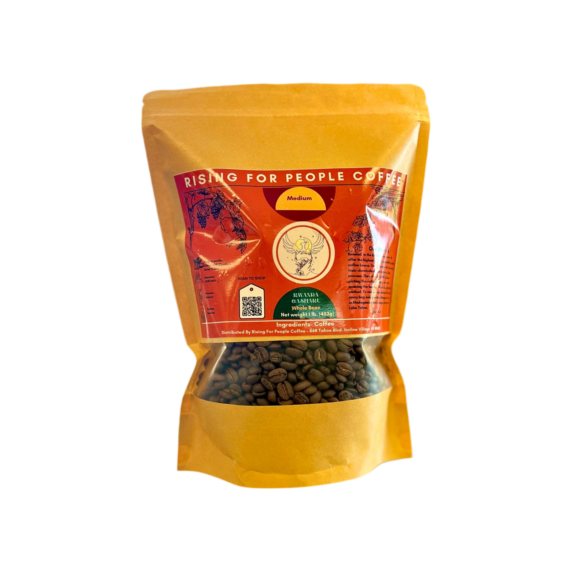 Rising for People Coffee bag— Organic Rwanda Single Origin Speciality Roasted Coffee beans 