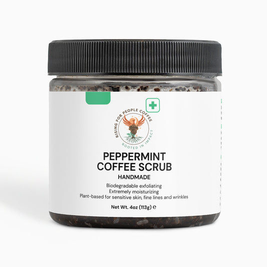 Rising for people coffee peppermint coffee body & face scrub