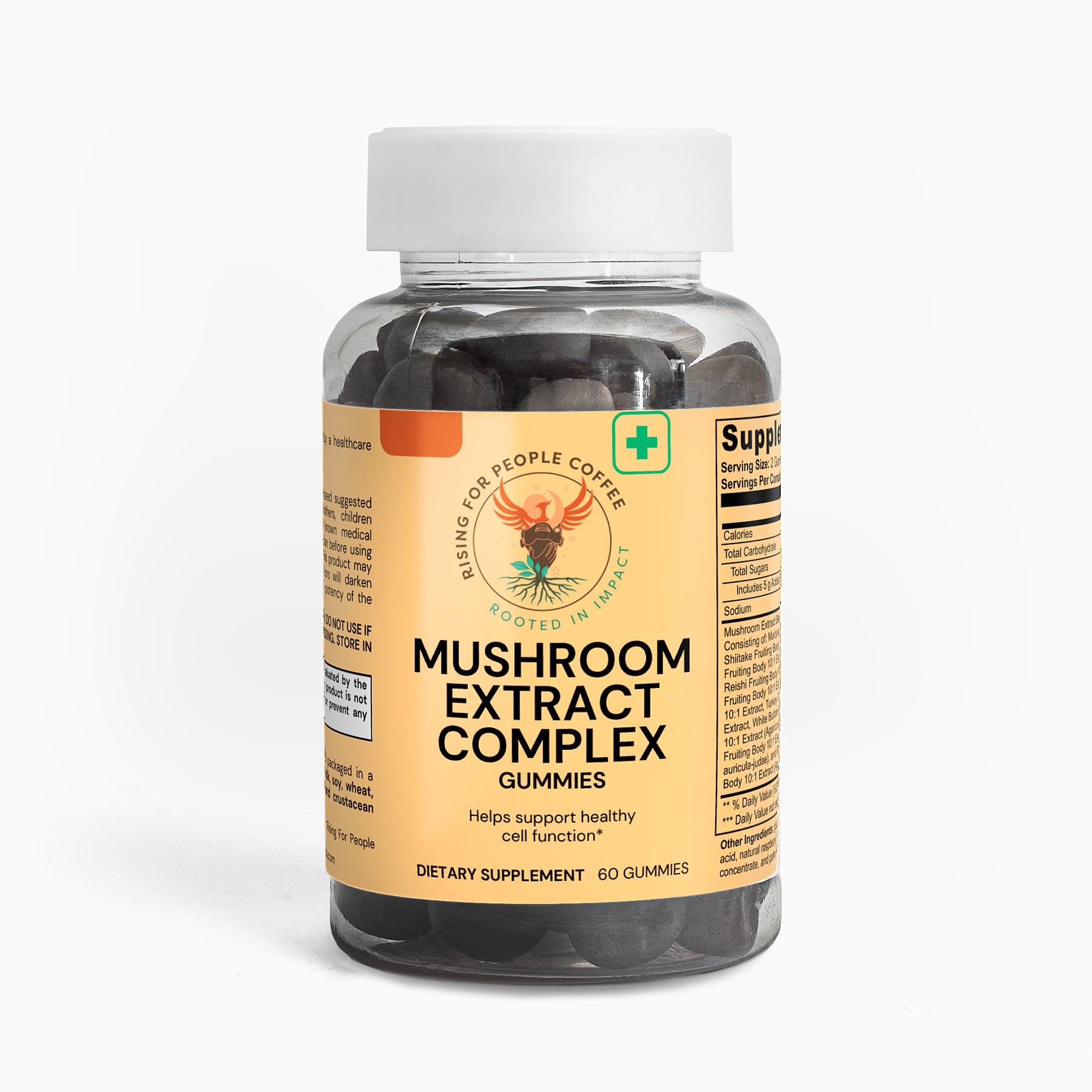 Rising for people coffee mushroom extract complex gummies