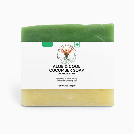 Rising for people coffee aloe & cool cucumber soap handcrafted