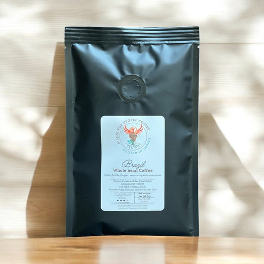 2oz Brazil Santos - The Nutty One - Rising For People Coffee Co.CoffeeRising For People Coffee Co.Rising For People Coffee Co.C - BRAZIL SANTOS - WH - 1LB - KRRising For People Coffee coffee bag— Colombia, light roast, Latte, Cappuccino, Coffee shop, Coffee shop near, Coffee near me, Roasted coffee, Speciality coffee, Green coffee, Black coffee, Espresso machine, French press, Espresso, Takeout coffee near, Reno coffee