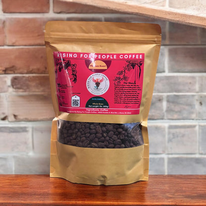 Rising for people coffee gourmet speciality organic Colombia coffee, medium roast 