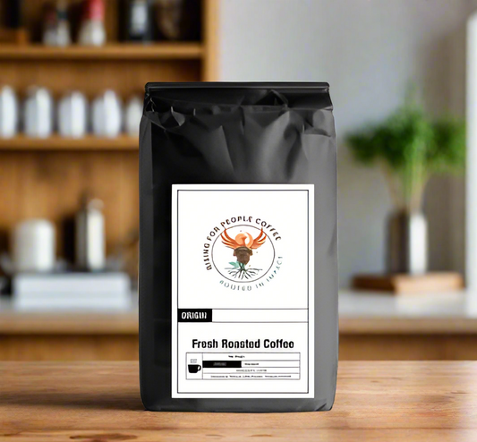 Rising for People Coffee bag—African Espresso, medium-dark roast