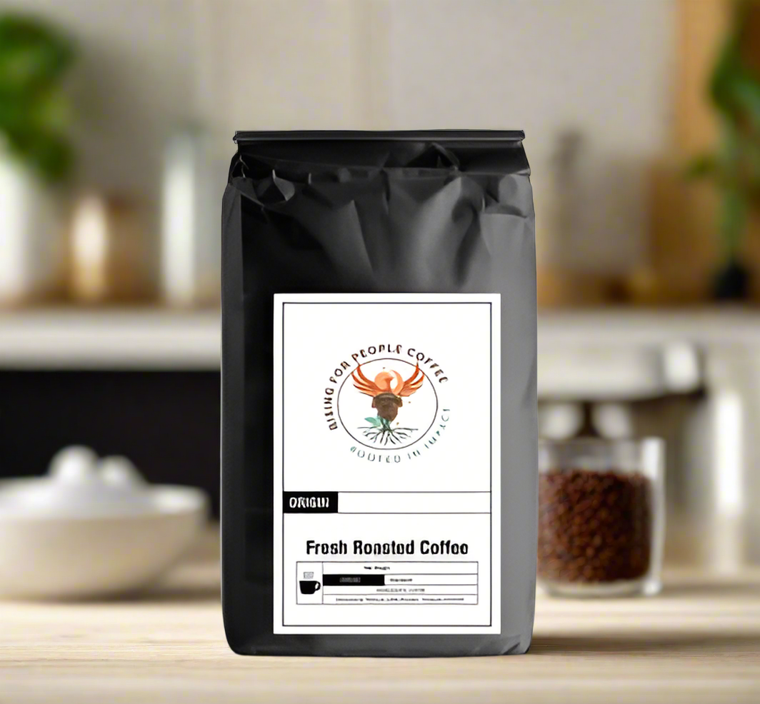 Rising For People Coffee bag, Asian Plateau Blend Coffee Roast, medium roast