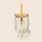 Reusable Glass Tumbler Cup + Bamboo Straw | Summer