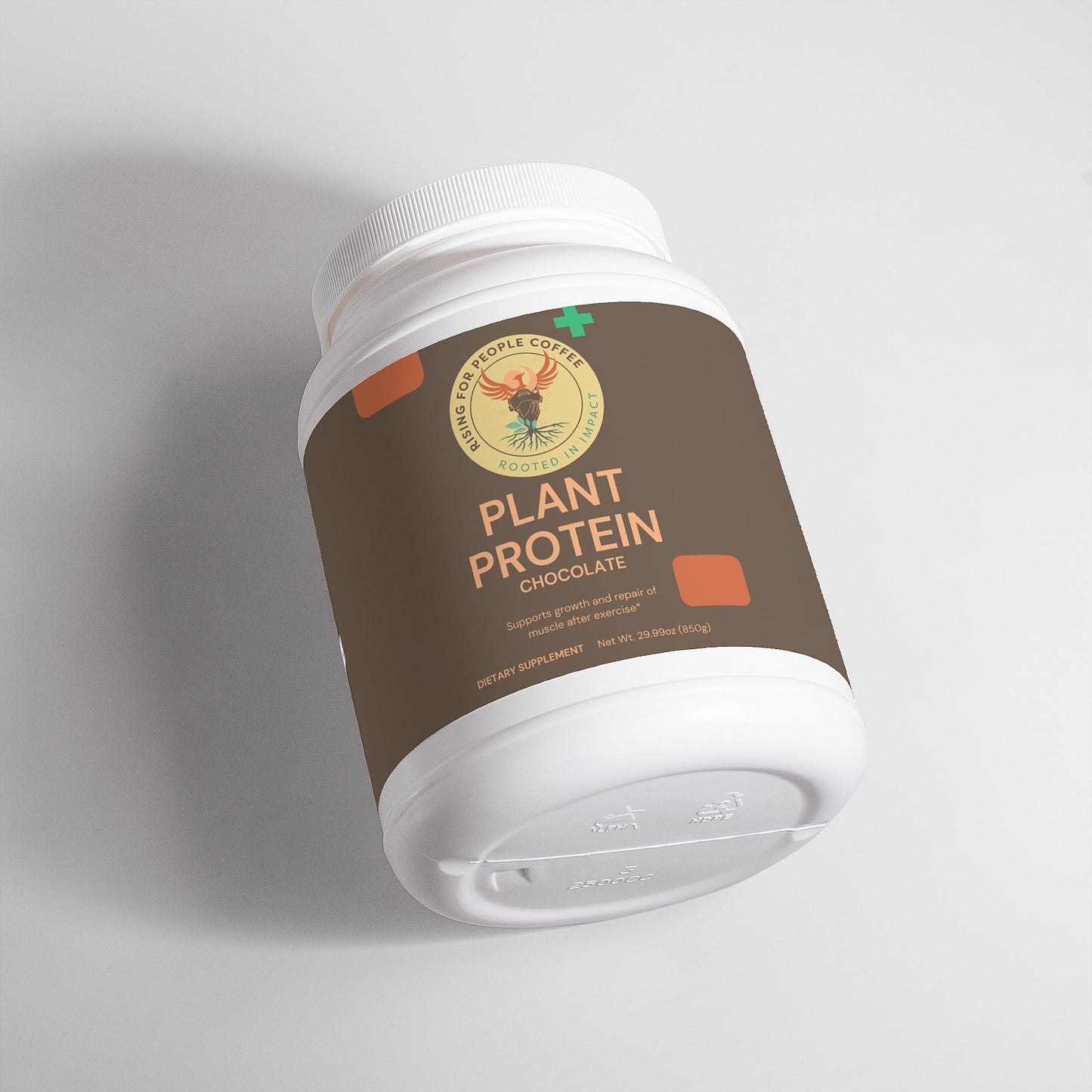 Rising for people coffee chocolate plant protein powder 