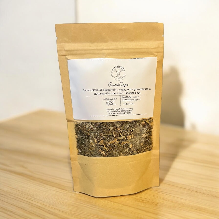 Specialty sweet sage tea by rising for people coffee co