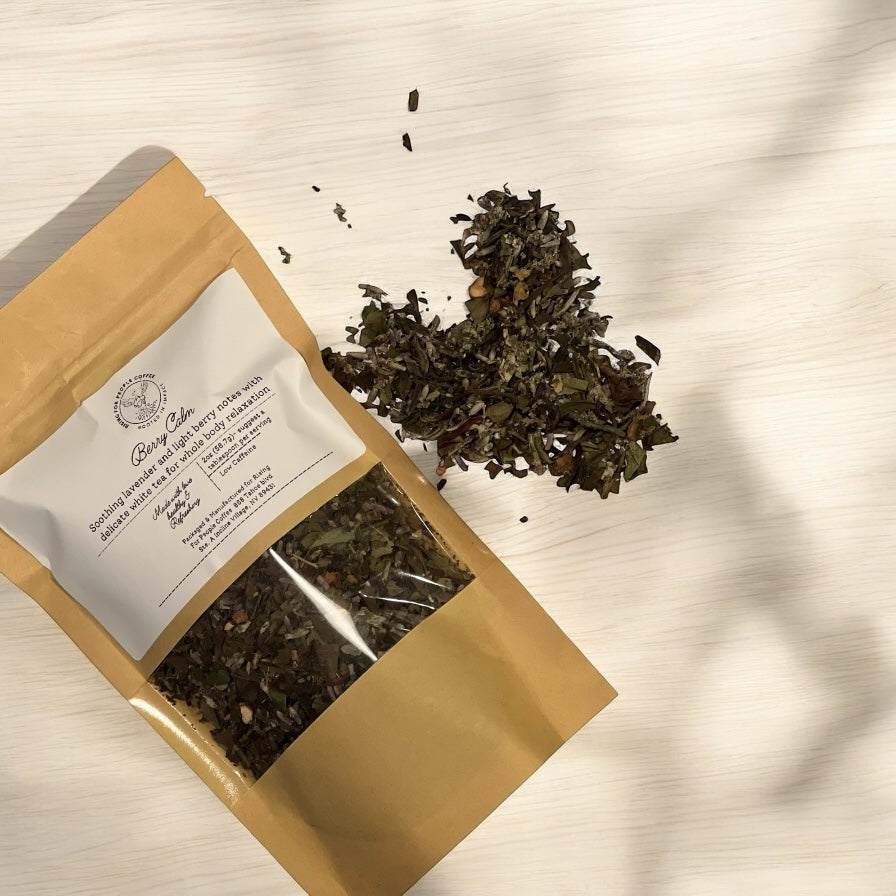 Specialty berry calm white tea by rising for people coffee co