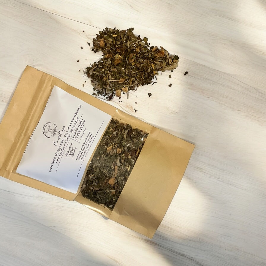 Specialty sweet sage tea by rising for people coffee co