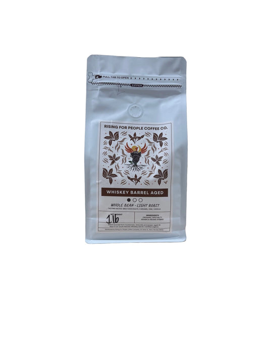 Aged Whiskey barrel Coffee Beans - Rising For People Coffee Co.Rising For People Coffee Co.Rising For People Coffee Co.197644238361Aged Whiskey barrel Coffee Guatemala Beans - Rising For People Coffee Co.Rising For People Coffee Co.Rising For People Coffee Co.197644238361Organic, aged whiskey barrel coffee beans, single origin, Guatemala specialty coffee, rising for people coffee