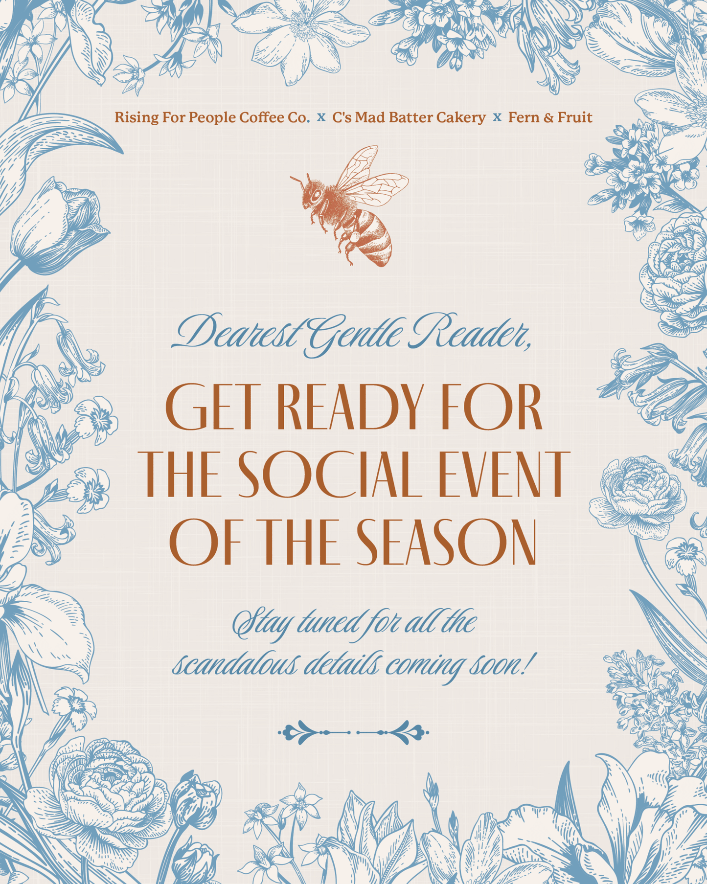 Bridgerton Garden Soiree Experience | Reno – March 28 & April 4 - Rising For People Coffee Co.Rising For People Coffee Co.Rising For People Coffee Co.Bridgerton Garden Soiree Experience | Reno – March 28 & April 4