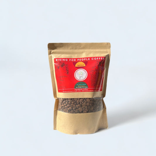 El Salvador Coffee Roast - Rising For People Coffee Co.CoffeeRising For People Coffee Co.Rising For People Coffee Co.Rising For People Coffee coffee bag— El Salvador, light roast, Latte, Cappuccino, Coffee shop, Coffee shop near, Coffee near me, Roasted coffee, Speciality coffee, Green coffee, Black coffee, Espresso machine, French press, Espresso, Takeout coffee near