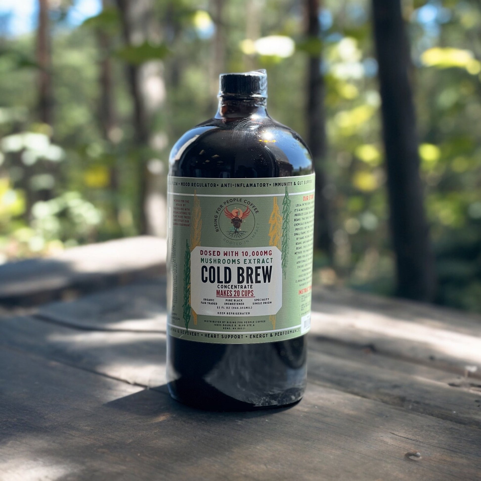 Happy Mushroom concentrated Cold Brew coffee - Rising For People Coffee Co.CoffeeRising For People Coffee Co.Rising For People Coffee Co.Rising for People Coffee, Mushroom Coffee, happy mushroom coffee, great quality mushroom coffee, good tasting mushroom coffee, Latte, Cappuccino, Coffee shop, Coffee shop near, Coffee near me, Roasted coffee, Speciality coffee, Green coffee, Black coffee, Espresso machine, French press, Espresso, Takeout coffee near