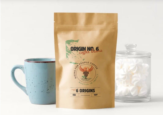 ORIGIN NO. 6 - Rising For People Coffee Co.CoffeeRising For People Coffee Co.Rising For People Coffee Co.TVAR6 BEAN BLEND-ST-NA-12OZ6 Bean Blend Coffee Roast - Rising For People Coffee Co.CoffeeRising For People Coffee Co.Rising For People Coffee Co.TVAR6 BEAN BLEND - ST - NA - 12OZRising for people coffee, 6 bean blend dark roast coffee,Latte, Cappuccino, Coffee shop, Coffee shop near, Coffee near me, Roasted coffee, Speciality coffee, Green coffee, Black coffee, Espresso machine, French press,