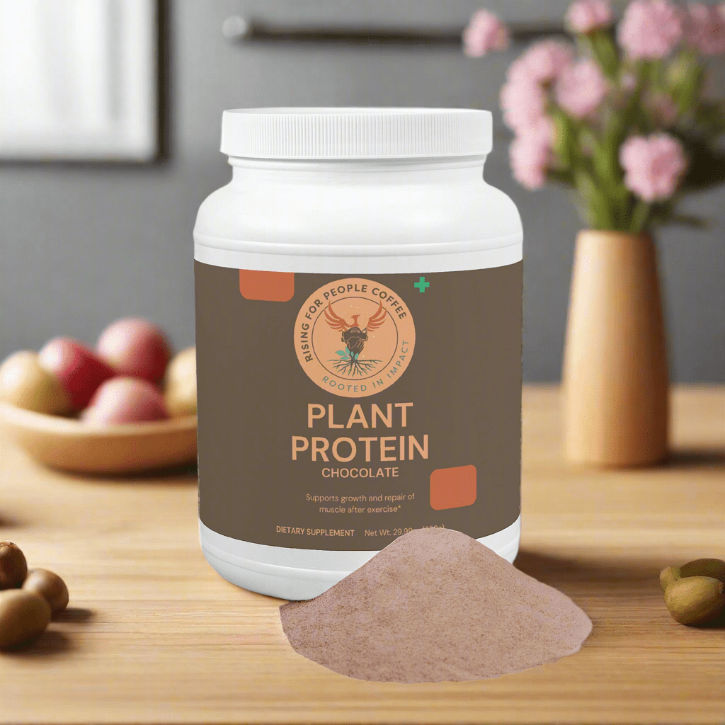 Plant Protein (Chocolate) - Rising For People Coffee Co.Proteins & BlendsRising For People Coffee Co.Rising For People Coffee Co.JTP7PPCHRising for people coffee - organic, toxic free specialty cold brew coffee, perfect for lattes, protein shakes, baking,cooking cocktails , Rising for people coffee organic plant protein, Latte, Cappuccino, Coffee shop, Coffee shop near, Coffee near me, Roasted coffee, Speciality coffee, Green coffee, Black coffee, Espresso machine, French press, Espresso, Takeou