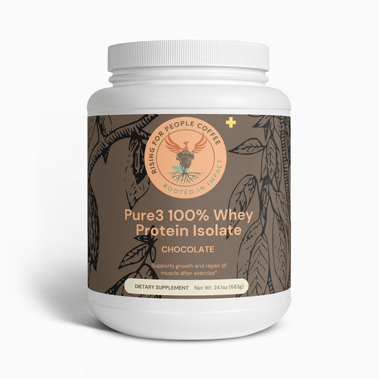 Pure3 100% Whey Protein Isolate (Chocolate) - Rising For People Coffee Co.Proteins & BlendsRising For People Coffee Co.Rising For People Coffee Co.JTP0WHCHPure3 100% Whey Protein Isolate (Chocolate)